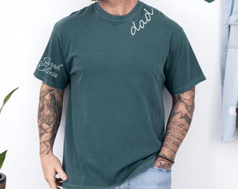 Comfort Colors® Personalized Dad Shirt With Kids Names. Dad Tshirt, Dad Shirt, Gift for Dad, Dad Tee, Dad with Kids Names.