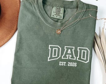 Dad Est Year Shirt, Comfort Colors® Custom Dad Shirt, Father's day Gift, Trendy Daddy Shirt, Dad to be,Father's Shirt, New Dad gift