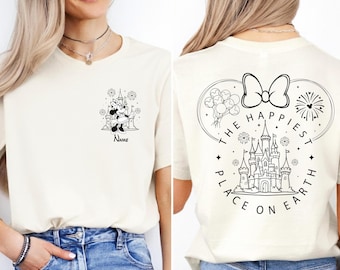 The Happiest Place One Earth Couple Shirt, Mickey and Minnie Magical Castle Shirt, Disney Family Trip Shirt, Disneyland Vacation Tee