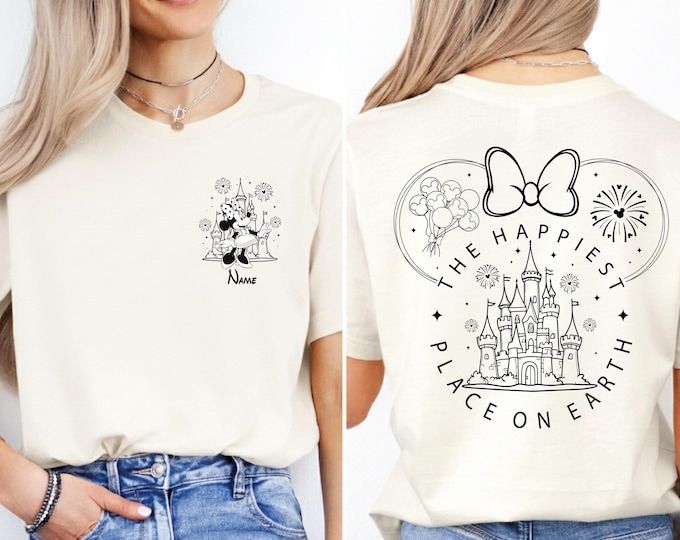 The Happiest Place One Earth Couple Shirt, Mickey and Minnie Magical Castle Shirt, Disney Family Trip Shirt, Disneyland Vacation Tee