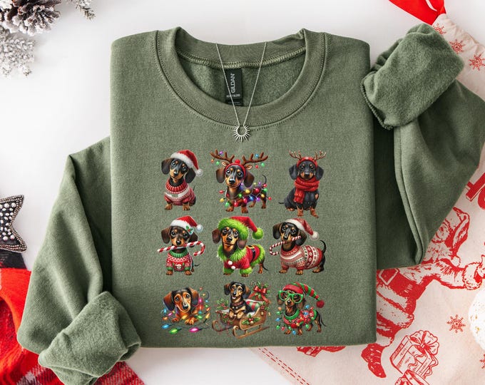 Dachshund Christmas Shirt, Wiener Dog Holiday Shirt, Dog Lover Gift ,Holiday Sweater, Cute Christmas Dog Shirt, Funny Pet Lover Gift