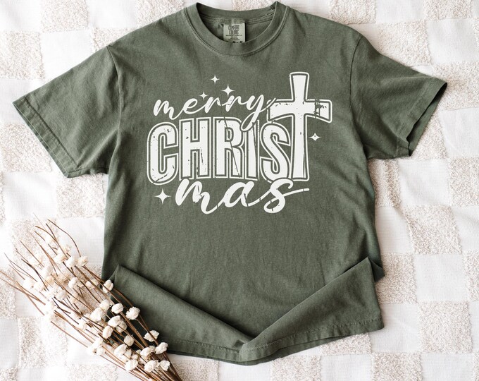 Comfort Colors® Christian Christmas Shirts, Custom Matching Religious Christmas T-Shirts, Jesus Christmas Tee, Personalized Christian Shirt