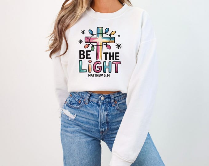 Christian Shirt for Christmas, Be The Light T-Shirt, Religious Christmas Tee, Bible Verse Shirt, Christian Christmas Shirt