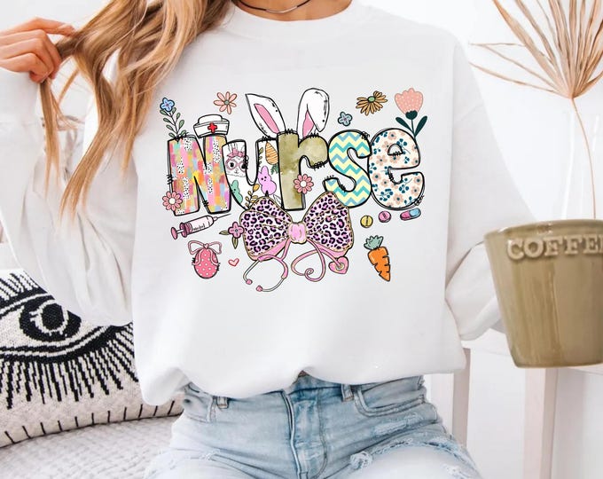 Nurse Easter Shirt, Easter Bunny Nurse Tshirt, Easter Nurse Tee, Nurse Easter Gift, Registered Nurse Shirt, RN Shirt, Spring shirt,nurse tee
