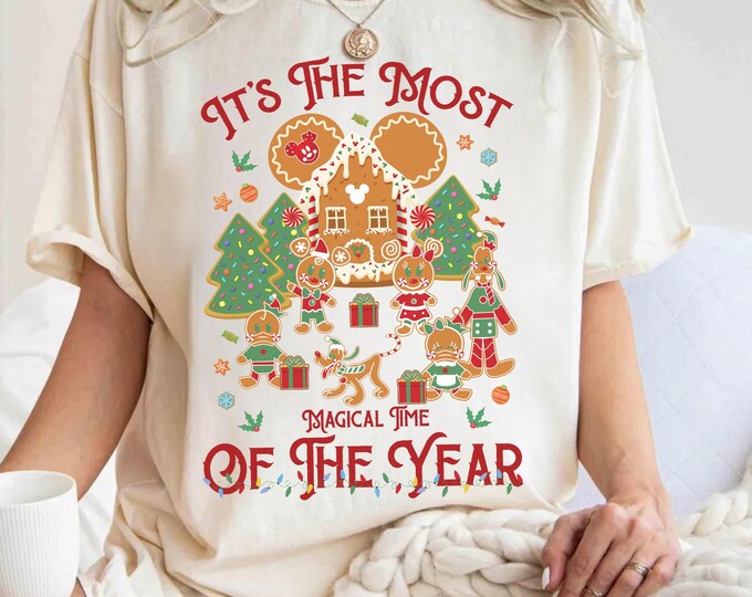 The Most Wonderful Time of the Year Mickey and Friends Gingerbread Disney Christmas Shirt, Mickey's Very Merry Christmas Party, Family Xmas