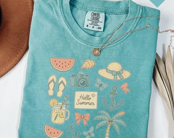 Hello Summer Shirt, Cute Summer Shirt, Summer Shirt, Ice Cream Shirt, Last Day Of School Shirt, Summer Holiday Clothes, Beach Shirt