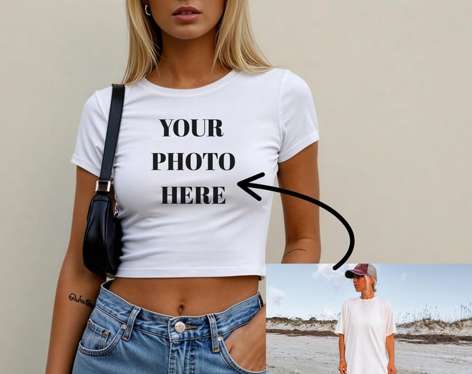 Custom Baby Tee Cropped Fit Y2K Aesthetic Handmade