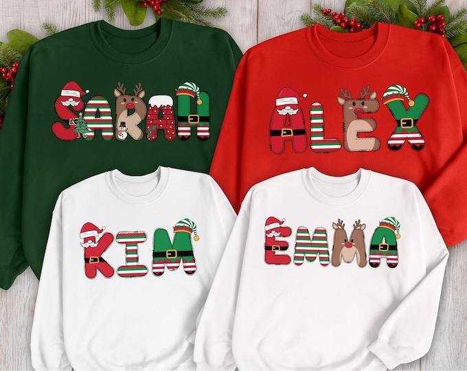 Custom Name Christmas Shirt: Family Crew Matching Tees