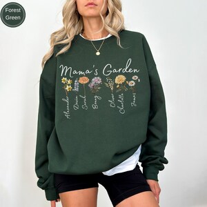 Grandma's Garden Sweatshirt,Custom Birthflower Sweatshirt,Gift for Grandma,LoveGrows Here,Mom's Garden,Grandma's Garden Tee,Christmas Gifts image 9