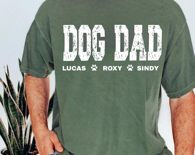 Custom Dog Dad Sweatshirt, New Dog Dad Shirt, Dog Dad Sweater with Dog Names, Retro Dog Dad Hoodie, Vintage Dog Dad Crewneck, Dog Dad Gifts