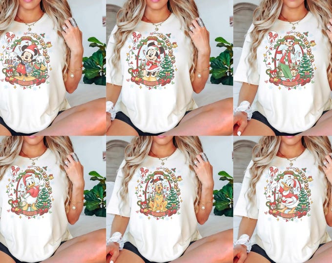 Christmas Custom Disney All Characters Shirts, Personalized 2025 Disney Christmas Shirt, Matching Family Christmas Tees, Holiday Disney Trip