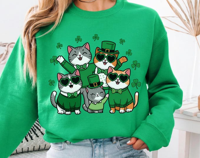 St. Patrick’s Day Cats Shirt, Lucky Cats Shirt, St Patricks Day Cat Sweatshirt, Funny Irish Cats Tee, St Patty's Day Tee, Gift For Cat Lover