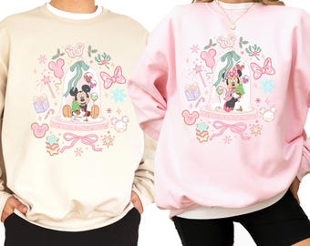 Moletom personalizado Mickey e Minnie apaixonados, presente de Dia dos Namorados, camiseta combinando para casal da Disney, suéter para o Dia dos Namorados para apaixonados da Disney