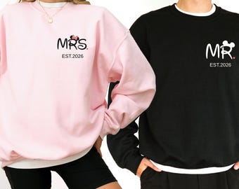 Camisetas personalizadas para el Sr. y la Sra., camisetas de pareja de luna de miel en Disney, camisetas a juego para la luna de miel, recién casados, regalo de boda en Disney, vacaciones en Disneyland