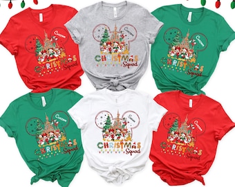 2025 Disney Christmas Shirt, Personalized Disney Christmas Shirt,Matching Disney Christmas Family Shirt, Custom Disney Christmas Squad Shirt