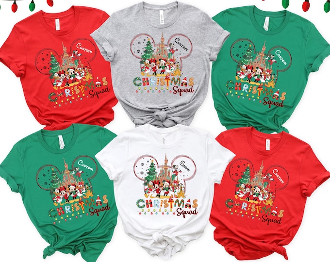 2025 Disney Christmas Shirt, Personalized Disney Christmas Shirt,Matching Disney Christmas Family Shirt, Custom Disney Christmas Squad Shirt