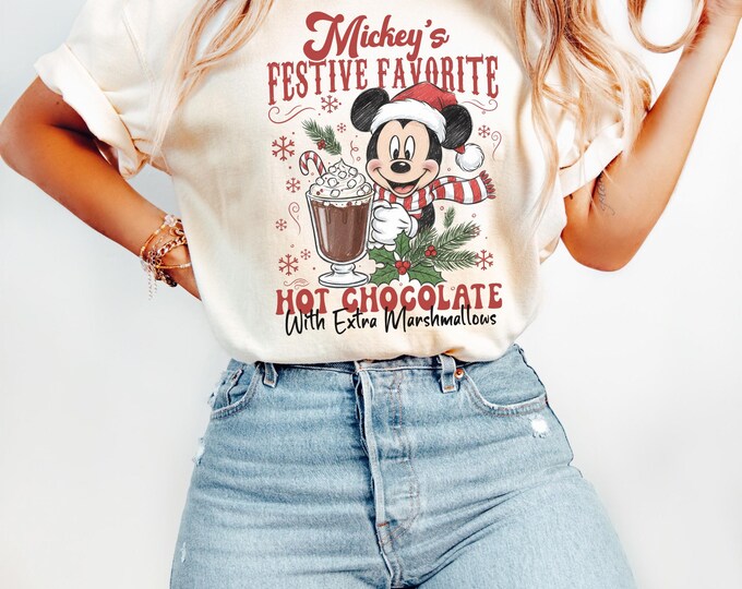 Disney Mickey's Festive Favorite Hot Chocolate Christmas T-Shirt, Disney Mickey's Very Merry Christmas Party 2025, Holiday Coffee Lovers