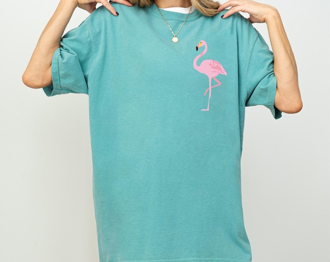 Comfort Colors® Hello Summer T-Shirt, Cute Flamingo Shirt, Summer Beach Graphic Tee, Funny Vacation Shirt, Tropical Animal T-Shirt