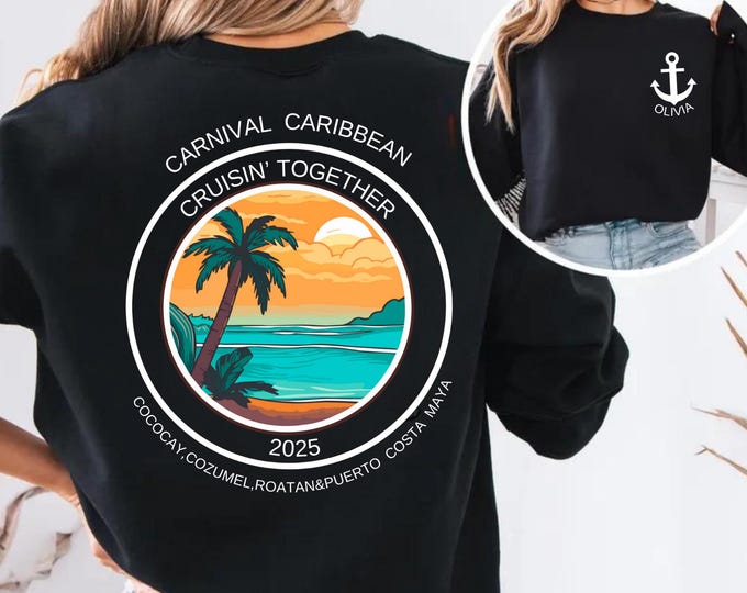 Custom Caribbean Cruise Shirt, Caribbean Cruise TShirt, Front Back Custom Family Cruise Shirts, Family Matching Cruise Shirt, Group Cruise