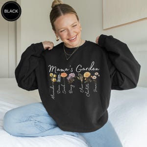 Grandma's Garden Sweatshirt,Custom Birthflower Sweatshirt,Gift for Grandma,LoveGrows Here,Mom's Garden,Grandma's Garden Tee,Christmas Gifts image 2