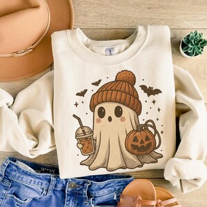 Ghost Halloween Sweatshirt, Womens Halloween Shirt, Halloween Party Shirt, Fall Sweatshirt, Halloween Gift, Halloween Costume