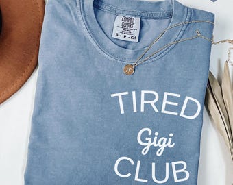 Comfort Colors® T-shirt med inspiration från Gigi Club, Gigi-t-shirt, Gigi-t-shirt, söt Gigi-tröja, present till Gigi, present till mormor, mormors-tröja, mormor Mimi Gigi