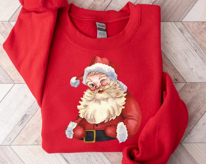 Retro Santa Christmas Sweatshirt, Christmas Santa Sweatshirt, Retro Santa Shirt Gift for Women, Santa Sweatshirt, Women Gift for Christmas