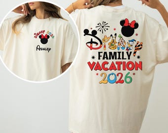 Disney 2026 Familienurlaub Shirts, Mickey Schloss 2026 Shirts, Disneyland Familien Reise Shirt, benutzerdefinierte Mickey Trip Shirt
