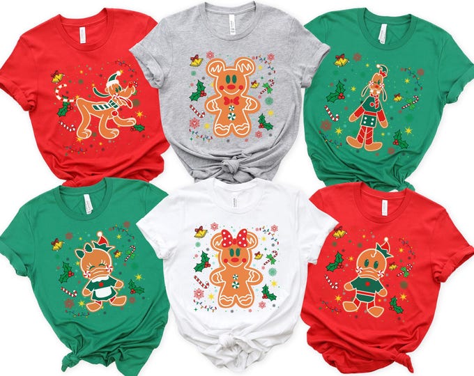 Mickey and Friends Gingerbread Disney Sweatshirt, Disney Christmas shirt, Mickey and Friends shirt,Christmas Party shirt,Custom Disney shirt