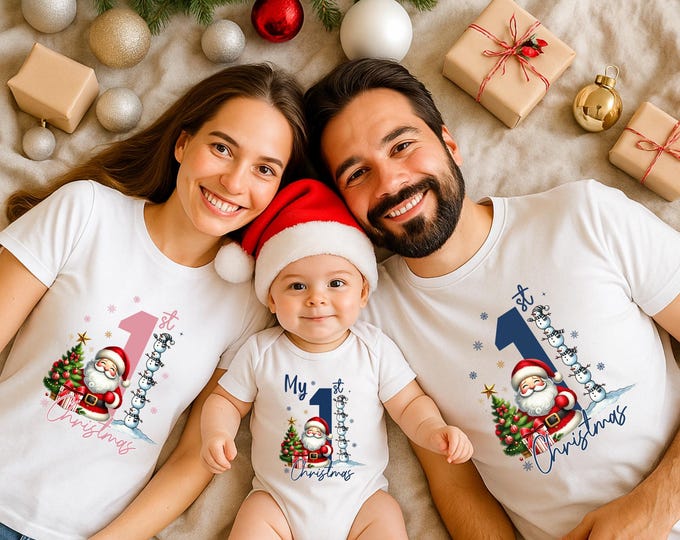 My First Christmas Shirt, Baby First Christmas Shirt, Mom and Dad First Christmas Tee, Matching Family Christmas Shirts, Cute Xmas Gift