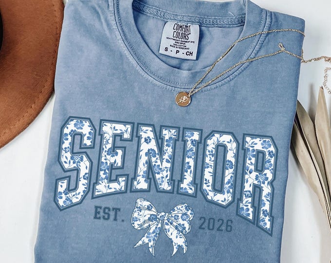 Comfort Colors® Custom Senior 2026 Shirt, Personalized Class of 2026 Shirt, Coquette Senior 2026 Shirt, Graduation Gift, Senior Mom Shirt
