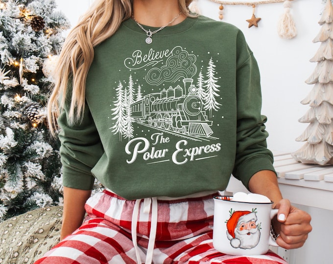 Polar Express Shirt, Believe The Polar Express Sweatshirt, Christmas Trip Gift For Family, Holiday Gift Sweater, Merry Christmas