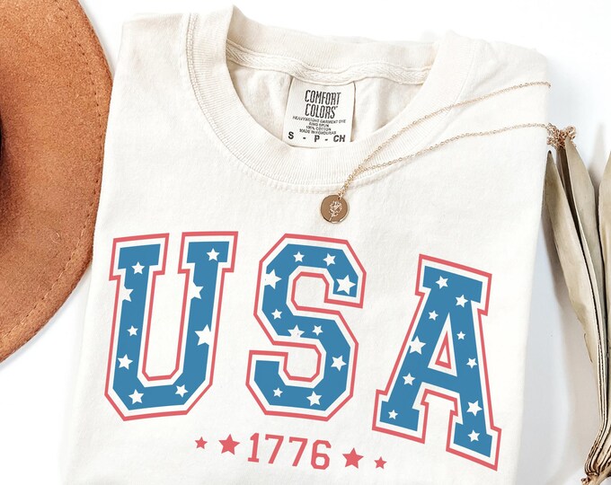 USA Comfort Colors Shirt, America Shirt, Fourth of July Shirt, 4th of July Tee, Patriotic Shirt, America Est Shirt, Red White and Blue, USA