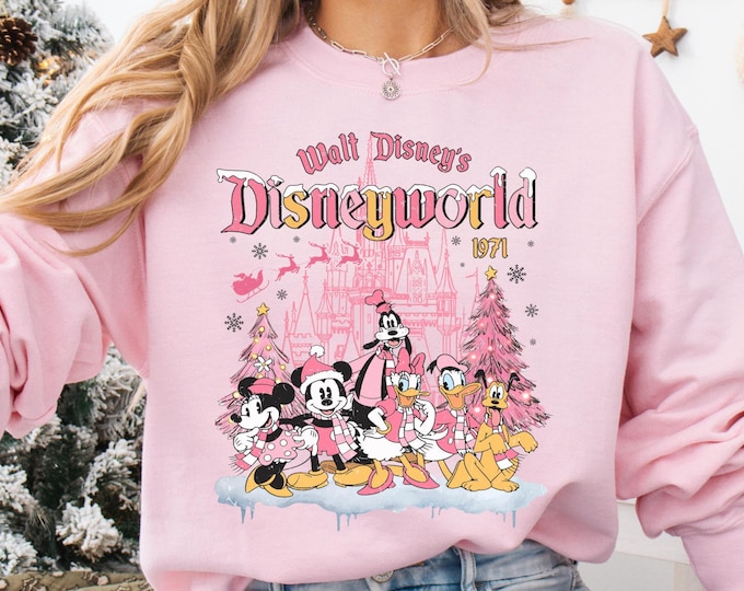 Vintage Walt Disney World Christmas Pink Shirt, Disneyworld Christmas Shirt, Disney Christmas Shirt, Disney Family Christmas Vacation 2025
