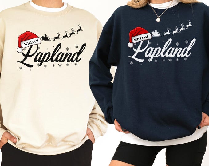 Personalised Lapland Adventure Hoodie, Family Holiday Christmas Shirt, Custom The North Pole Santa Claus Xmas Gift ,Sweatshirt