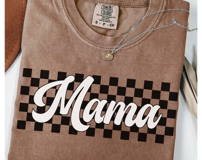 Checkered Retro Mama Sweatshirt,Mother's Day Gift,Retro Mama Sweatshirt,Checkered Sweatshirt,First Mothers Day Gift,Mom Life,Christmas Gifts