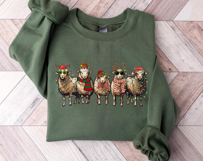 Christmas Sheep Shirt, Funny Sheep Holiday Sweater, Festive Farm Animals Sweatshirt, Merry Christmas tee, Christmas  funny gift