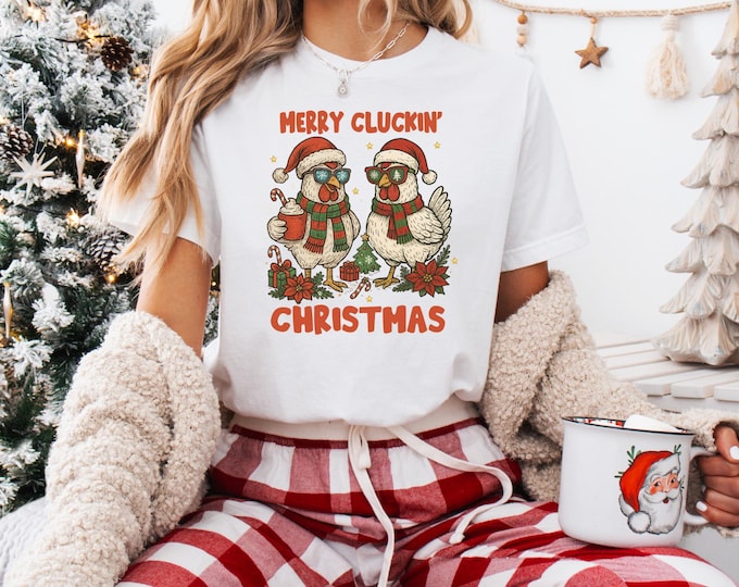 Christmas Chickens Shirt - Funny Christmas Chicken Shirt - Xmas Gift - Christmas Farm Sweatshirt - Holiday Season Shirt - Farm Lover Gift