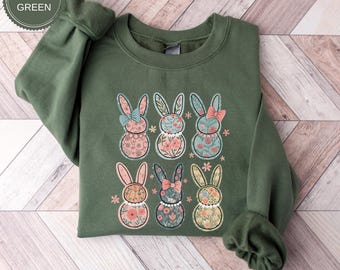 Floral Easter Shirt, Easter Sweatshirt, Coquette Bow Easter Tshirt, Easter Rabbit Shirt, Easter Shirts for Women, Easter Bunny Shirt