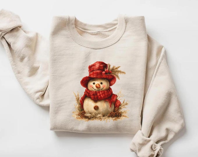 Christmas Snowman Sweatshirt, Cute Snowman Shirt, Womens Christmas Shirt, Cute Winter Shirt, Gift For Christmas, Christmas Season Sweatshirt