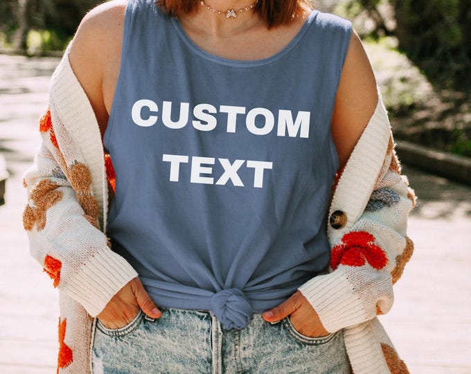 Custom Text Tank, Personalized Your Design Tank Top, Customized Saying Tank Top, Personalized Text Tank Top, Custom Logo, Customized Tanks