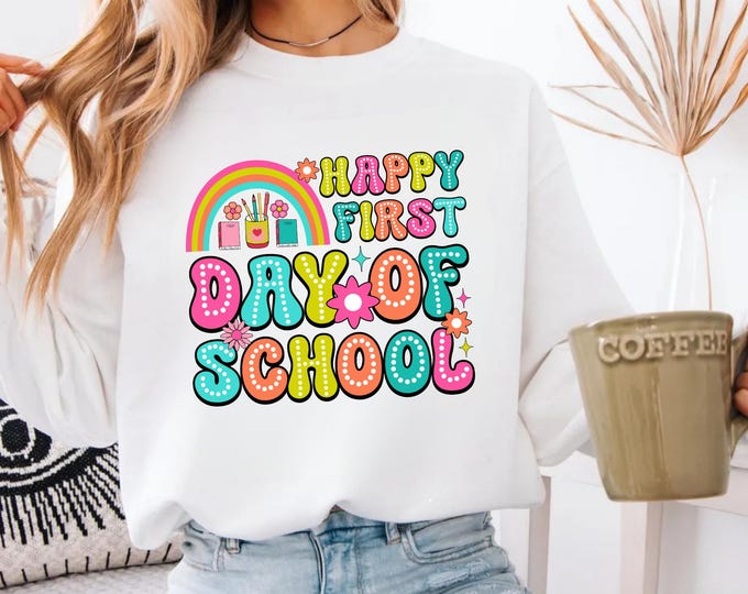 Happy First Day Of School Shirt, Back To School Teacher Shirt,Shirts for Teachers, Teacher Life Shirt,Teacher Appreciation,New Teacher Gift