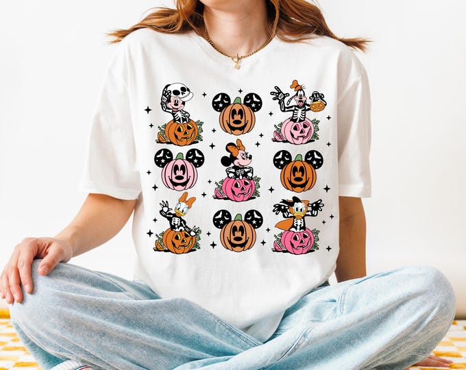 Mickey and Friends Skeleton Pumpkin Disney Halloween Shirt, Mickey's Not So Scary Halloween Party 2024, WDW Disneyland Family Halloween Gift