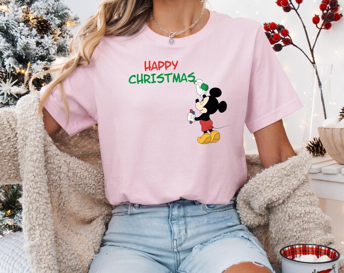 Merry Christmas shirt, Happy Christmas Disney Sweatshirt, Mickey and Minnie Merry Christmas Sweatshirt,Christmas Holiday Shirt,