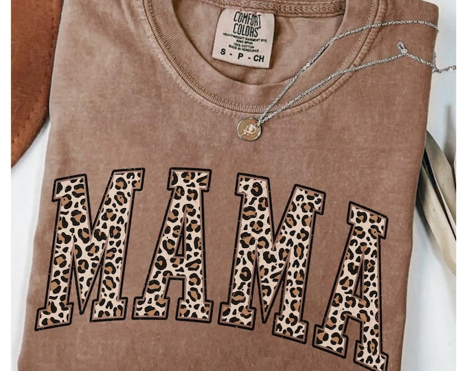 Comfort Colors® Leopard Mama Shirt,Mothers Day Gift,Mom Shirt,Retro Mama Shirt, Gift For Mom,Mama Shirt,Leopard Mama T-Shirt,Christmas Gifts