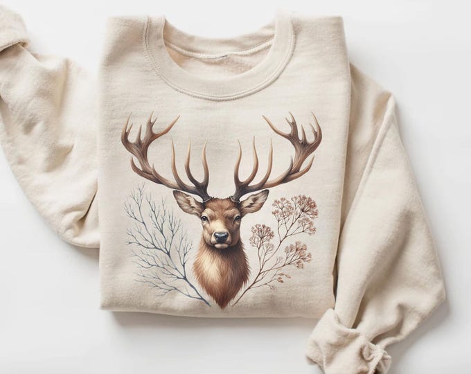 Vintage Reindeer Sweatshirt, Cute Christmas Sweatshirt, Retro Reindeer Sweatshirt, Merry Christmas Sweatshirt, Christmas Reindeer Sweatshirt