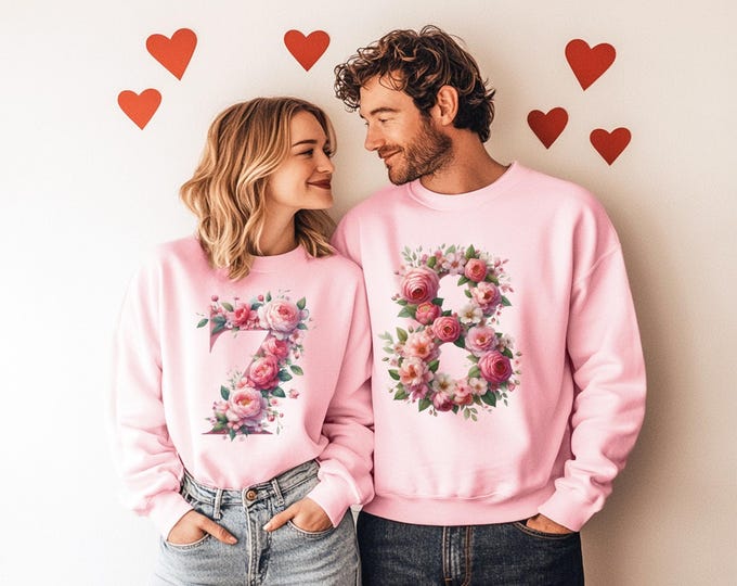 Pink Floral 67 Meme Shirt,Six Seven Trend Tee, Funny Viral Number Sweatshirt, Colorful Retro Gen Z,Valentine days couple shirt,6 7 valentine