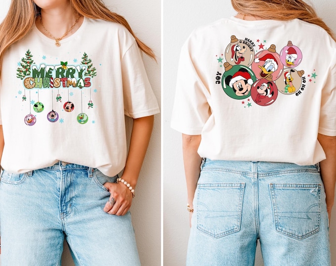 Mickey & Friends Santa Disney Christmas Shirt, Mickey's Very Merry Christmas Party 2025, WDW Disneyland Holiday Family Christmas Sweatshirt