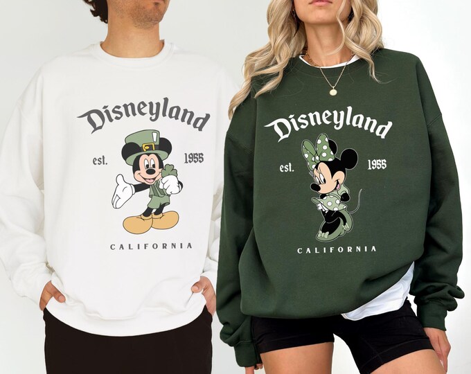Disneyland St Patrick's Day Sweatshirt, Mickey And Friends Lucky Vibes Shirt, Magic Kingdom Patricks Shirt, Disney Family St Patty's Day Tee