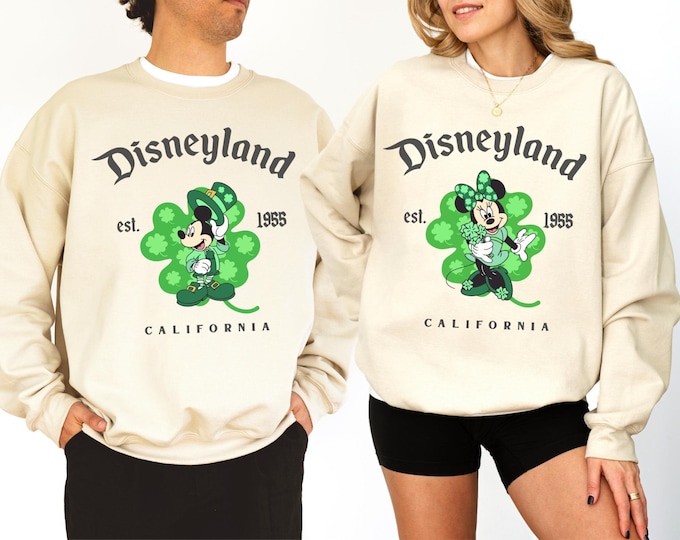 Disneyland St Patrick's Day Sweatshirt, Mickey And Friends Lucky Vibes Shirt, Magic Kingdom Patricks Shirt, Disney Family St Patty's Day Tee